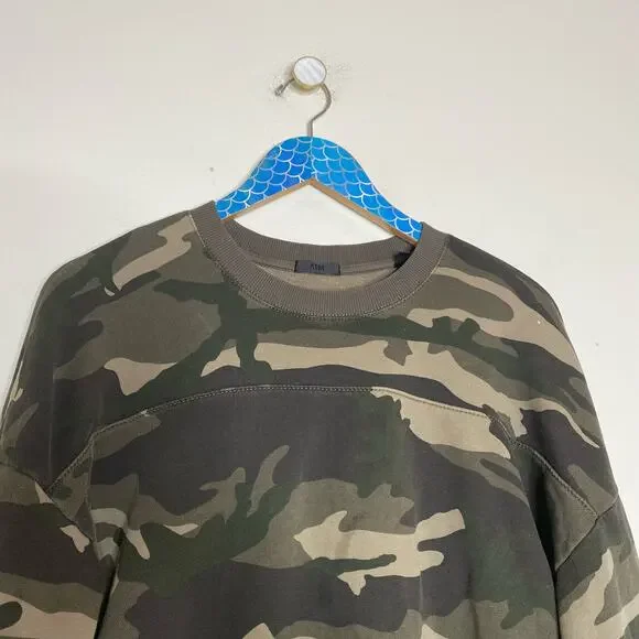 ATM ANTHONY THOMAS MELILLO French Terry Jungle Camo Crewneck Sweatshirt Small - Picture 3 of 11